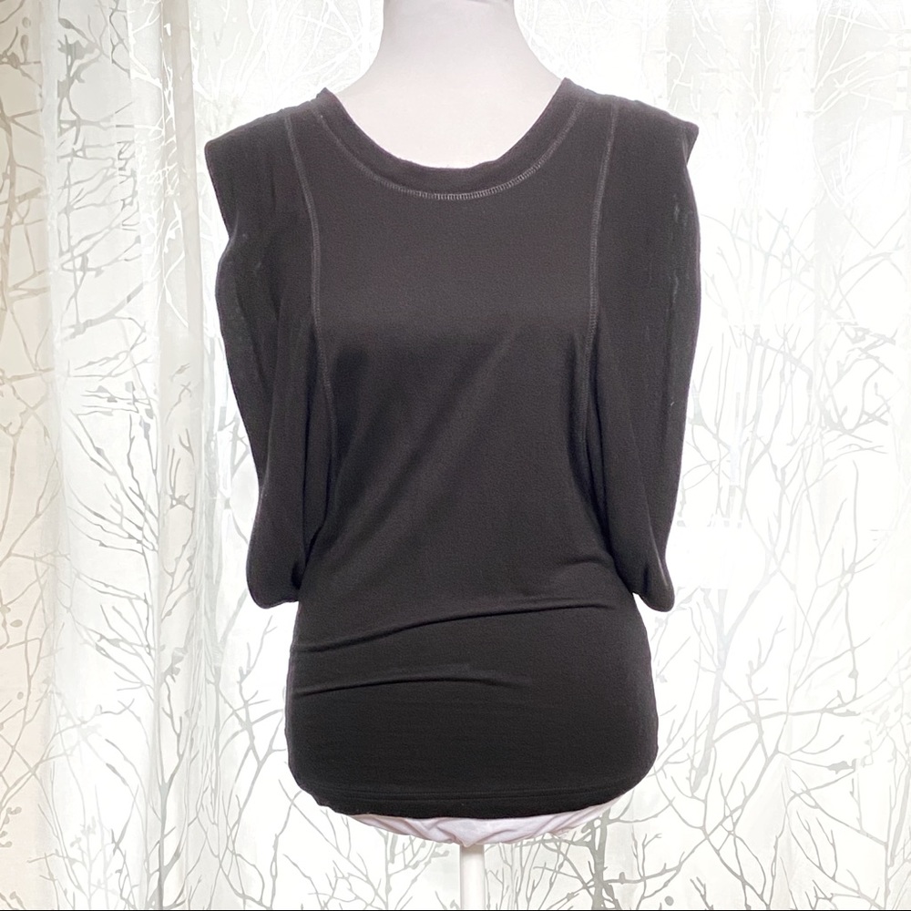 French connection black batwing open sides top